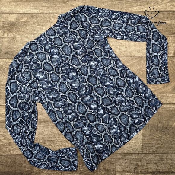 Michael Kors Long Sleeve Snake Print Top Size M - Picture 7 of 7